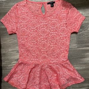 Coral/ salmon top